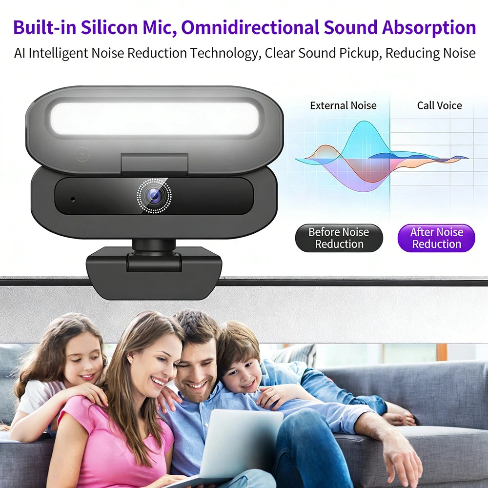 Computer camera, 4K - fill light - camera, USB camera,