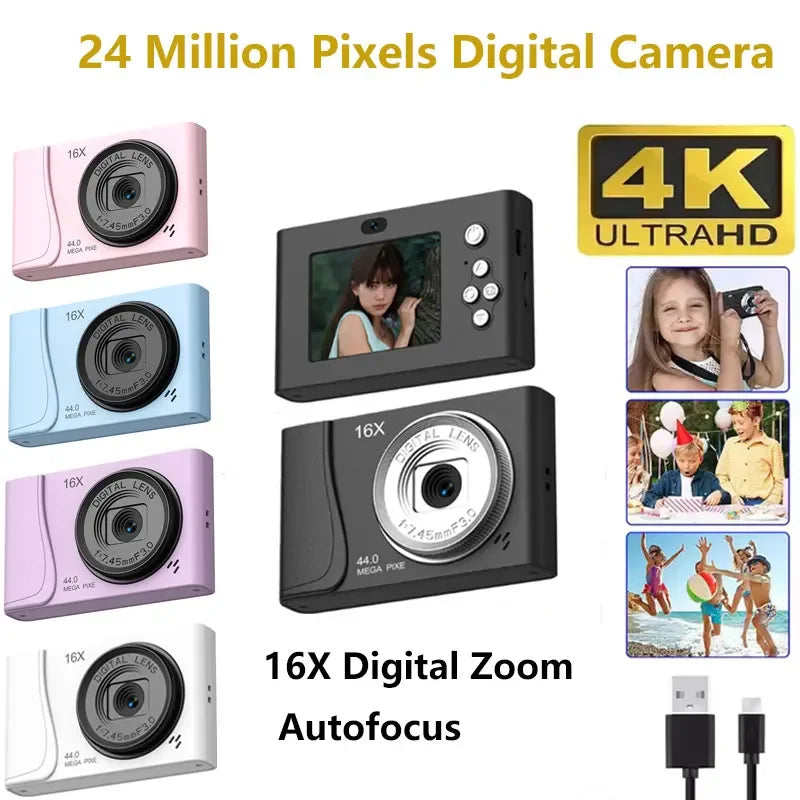 Filmadora Digital 4K - Retrô CCD 24 - Milhões de Pixels