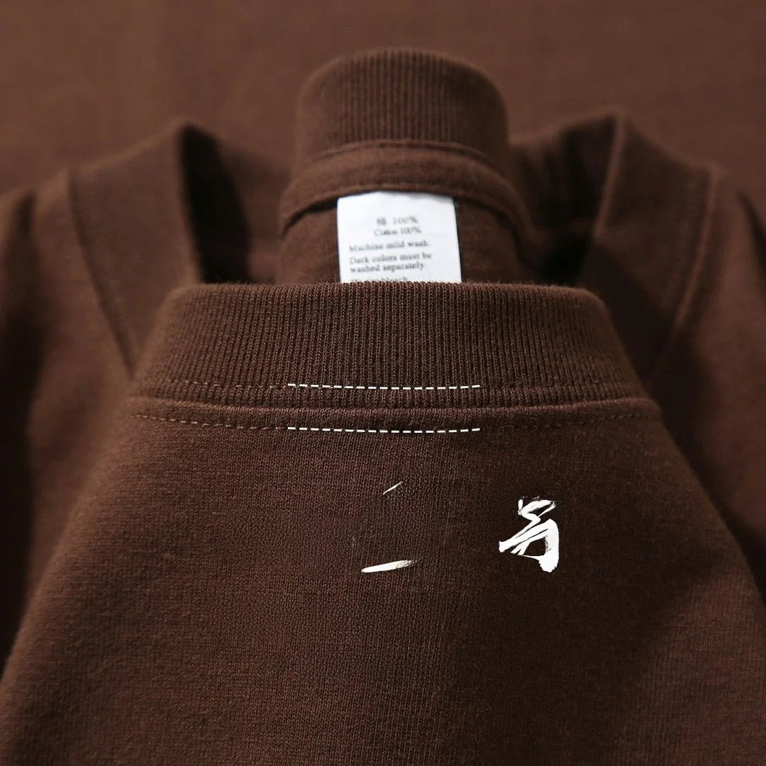 600g Heavyweight Pure Cotton Ort Sve T-irt Ex Summer Loose Casual Versatile  Color Base Irt Top