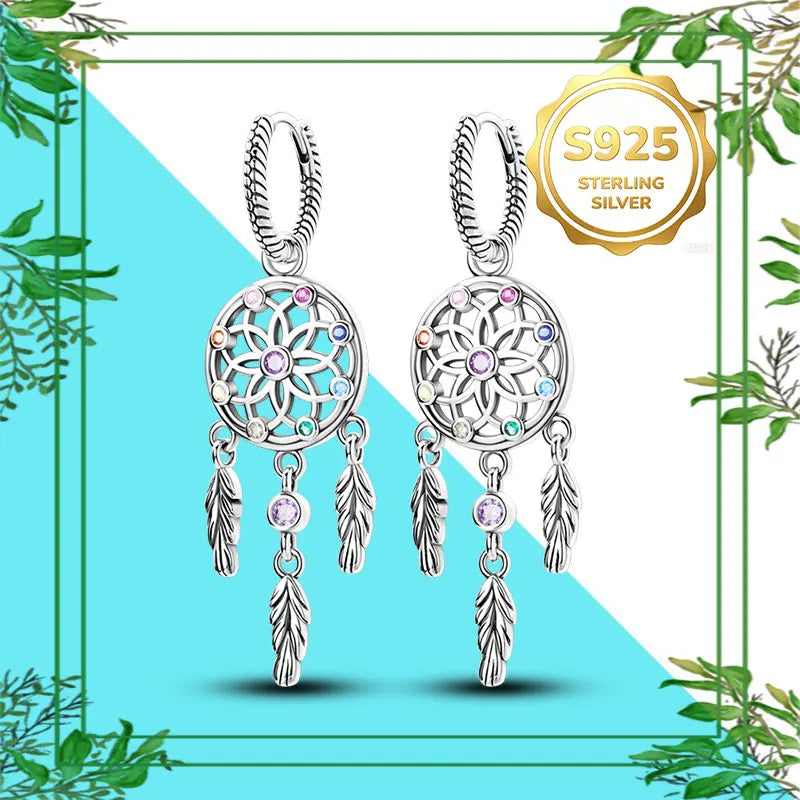 Brincos Femininos Pendentes 100% Genuínos em Prata Esterlina 925 Hipoalergênicos Luxuosos Elegantes Joia Fina Presente de Aniversário para Ela