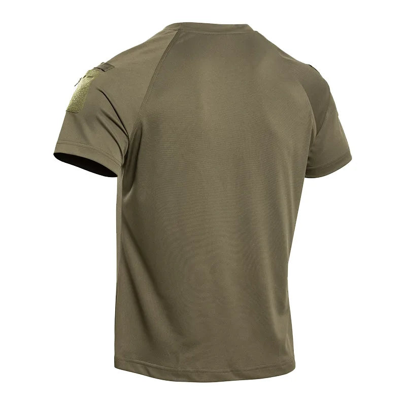 Camiseta Tática Masculina Manga Curta — Resistente e Respirável