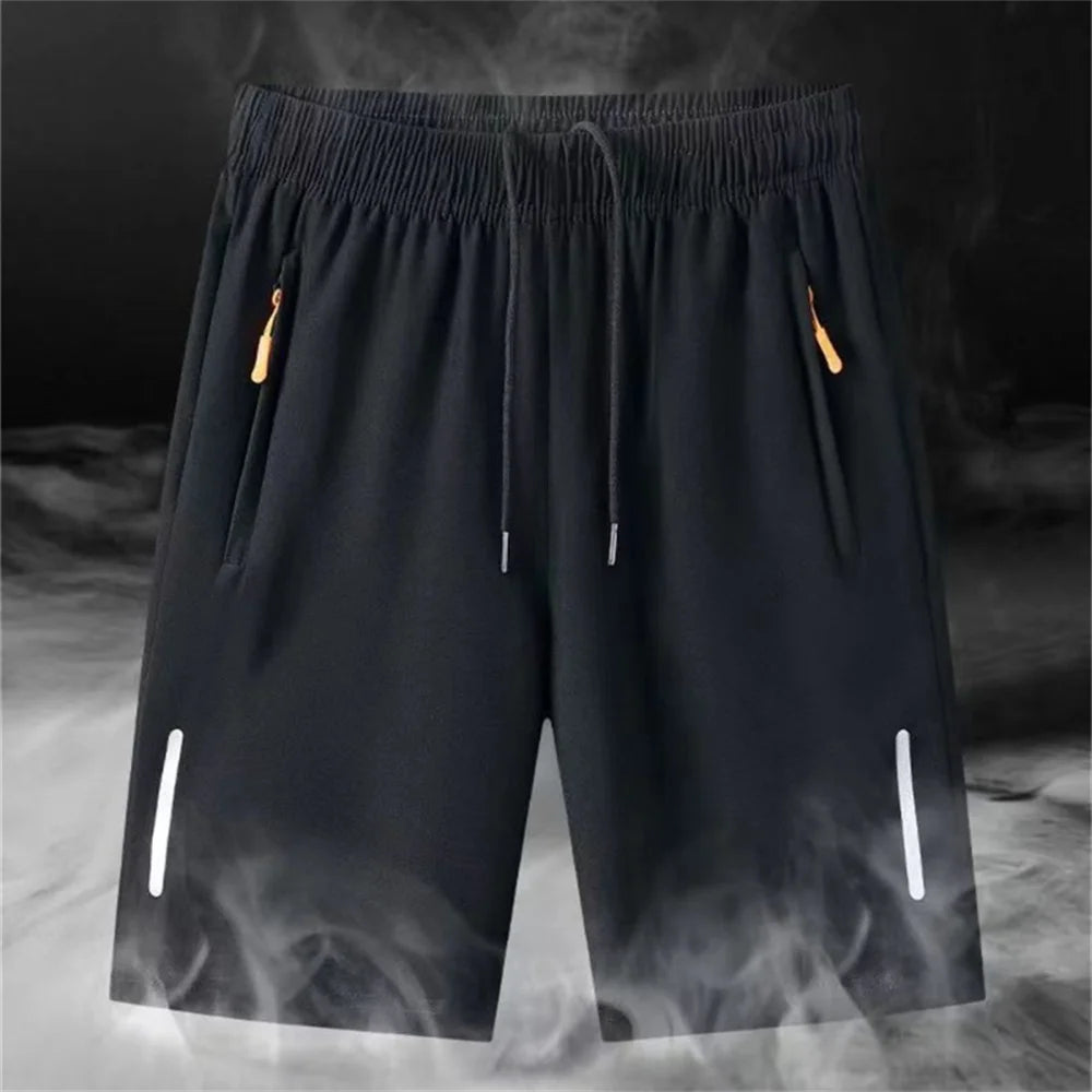 Men's Summer Ultra-thin Ice Silk Beach Casual Shorts Jogging Sport...