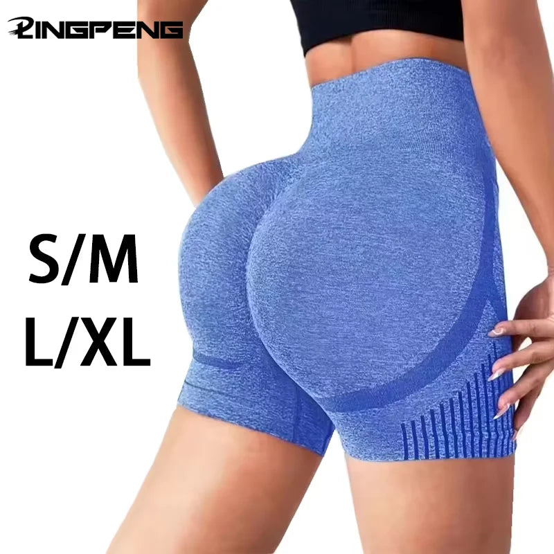 Shorts femininos de ioga cintura alta para treino fitness levanta bumbum calça curta esportiva para ginástica corrida