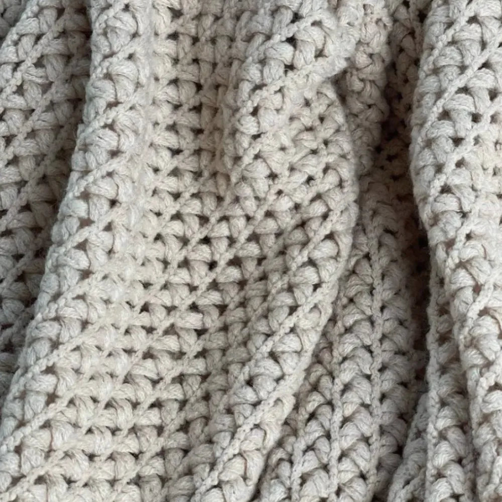 Cable Knit Khaki Throw Blanket Lightweight Knitted Jacquard Throw Blanket for Couch, Sofa, Bed, Chair, Cozy Texture Farmhouse