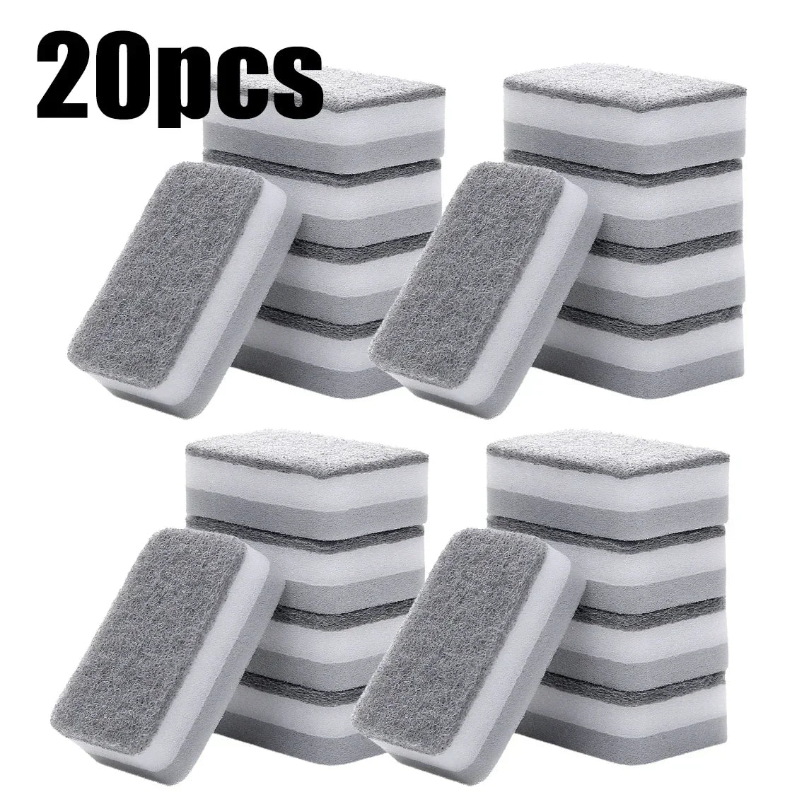 30/1pcs Double-sided Cleaning Sponges Wipe Scrubbing Pan Pot Dishwashing Scouring Pad Household Tools Kitchen Tableware Brush