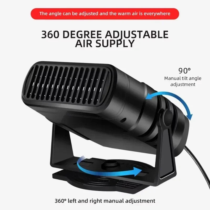 Aquecedor Portátil Desembaçador Rápido Antiembaçante Dupla Função Aquecedor Ventilador Carro Cooler Inverno Todas as Estações Desembaçador de Para-brisa Veicular