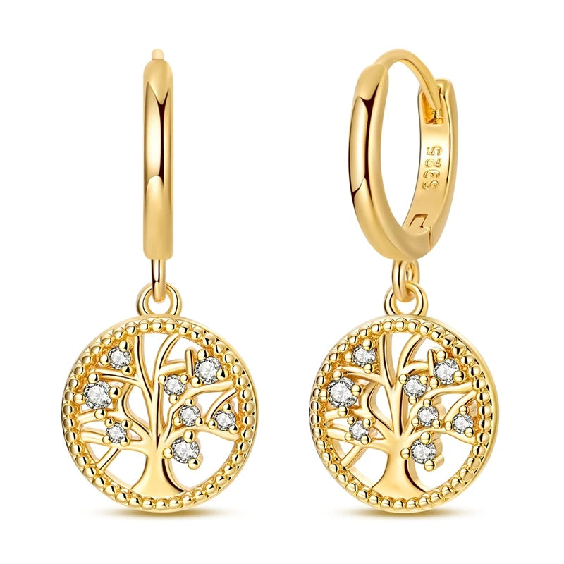 Brincos de Argola Coração Amor Brilhante Zircônia 925 Prata Esterlina Original para Mulheres Aniversário de Casamento Joia de Presente