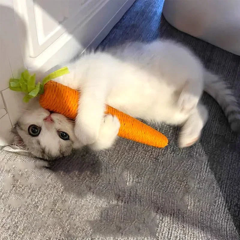 2024 Novos Brinquedos para Gatos Cenoura Sonora Bastão de Pelúcia para Gatos Desde Fun Fun Bastão de Mordedura para Gatos Anti-mordida Arranhador para Gatos Suprimentos para Animais de Estimação