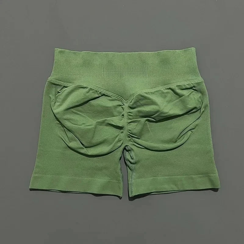 Conjuntos de Academia Femininos 2 Peças Impacto Sem Costura Fitness Yoga Roupa Esportiva Halter Top Shorts Roupa de Treino Corrida Roupa de Academia