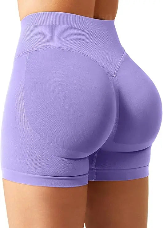 Gym Shorts Women Fitness Sports Biker Shorts 4.5" Low Waist Band Yoga Shorts Workout Tights Scrunch Butt Seamless Leggings Woman
