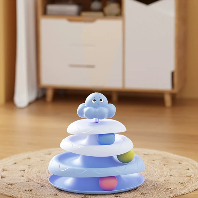 Brinquedos para animais de estimação: bola de três camadas para gatos, plataforma giratória para gatos em formato de polvo, brinquedo para provocar gatos para aliviar o tédio, jogo divertido de quebra-cabeça, suprimentos para animais de estimação