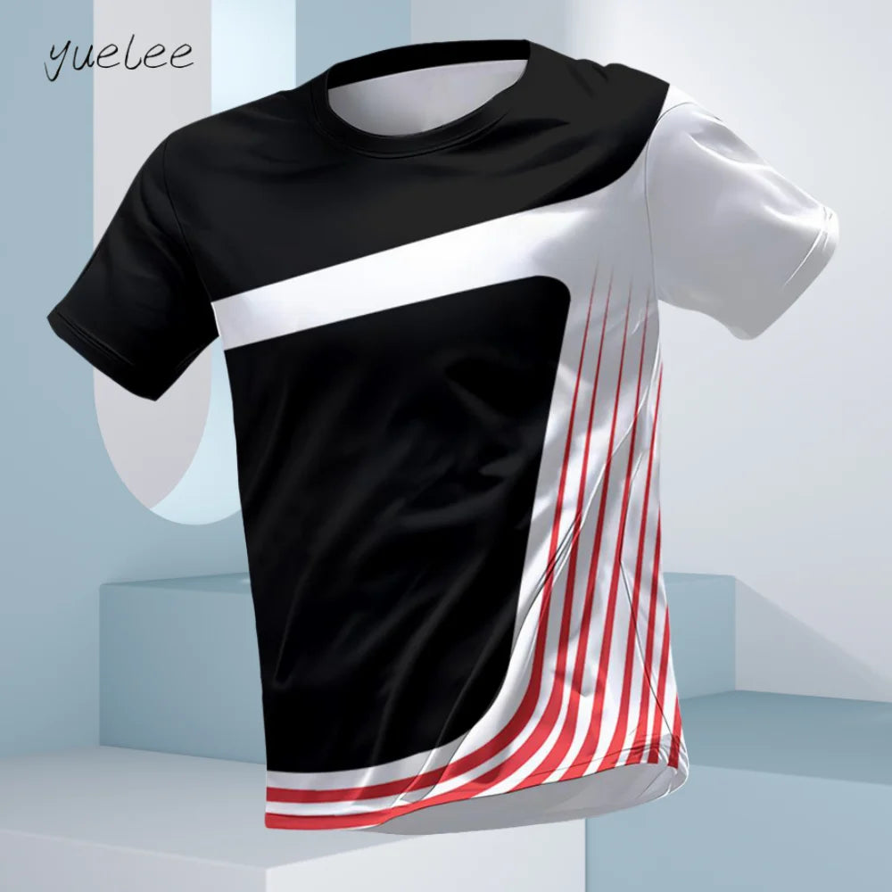 Camiseta Masculina de Verão Respirável para Corrida Fitness Esportiva Masculina Manga Curta Camiseta Casual Gola Redonda Oversized Camisa Top Masculino Diário