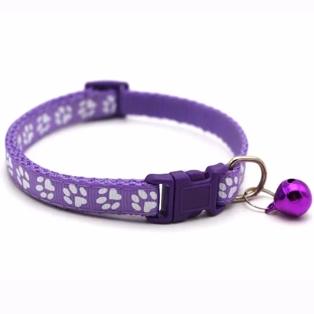 Small Lovely With Bell Easy Wear Cat Paw Print Pet Collar Pet Supplies Cat Necklace Grooming Accessories