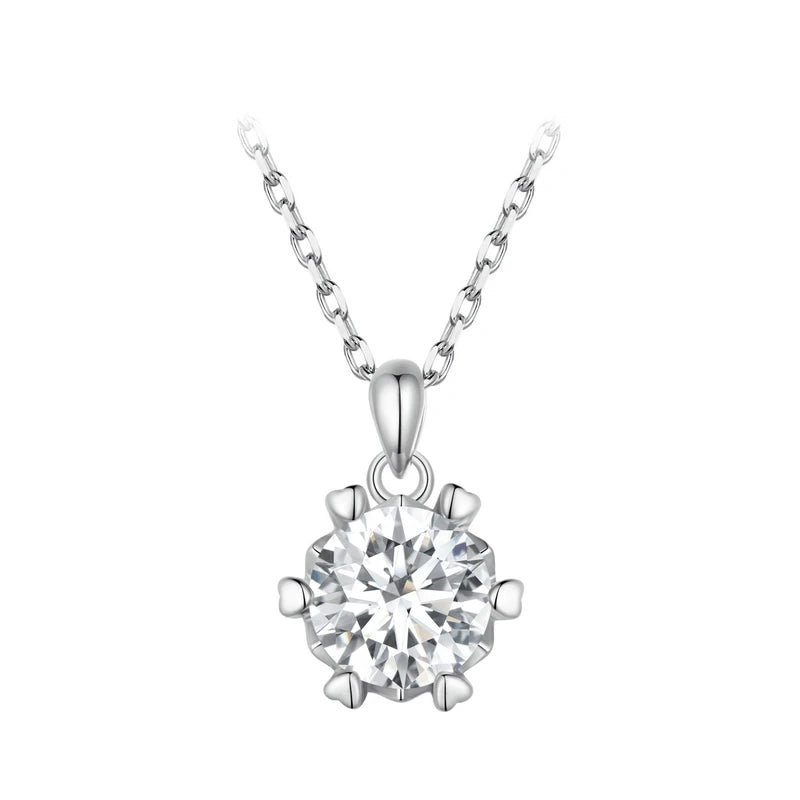 BAMOER Colar Pingente Moissanite 1 Quilate para Mulheres Joia Fina de Prata Esterlina 925 de Alta Qualidade para Festa de Casamento Noiva 3 Cores