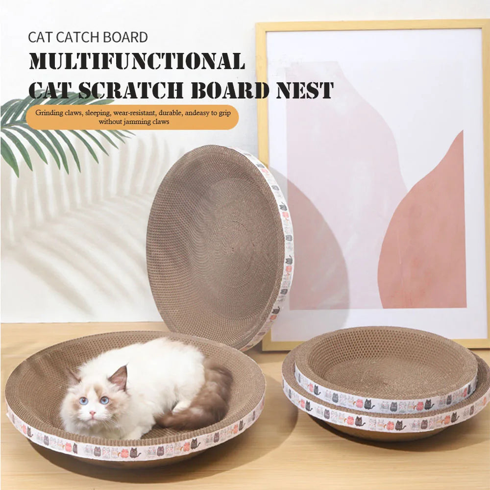 Brinquedos para Gatos Tamanho G Cama para Animais de Estimação Placa de Arranhar Tigela de Papelão Ondulado Almofada para Gatos Brinquedo Arranhador Oval Moedor de Garras Acessórios para Gatos
