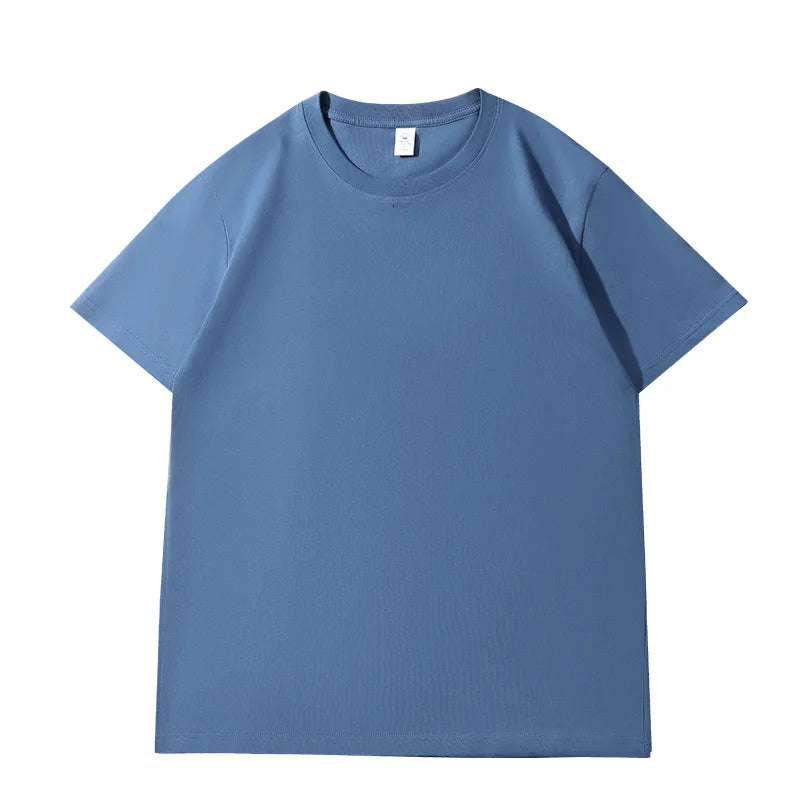 Camiseta de Verão Feminina Algodão 2026 Cor Sólida Solta Camiseta Casual Coreana Tops Malha Camisola Manga Curta Gola O Feminina Top Tees 1 - Preto XXXL