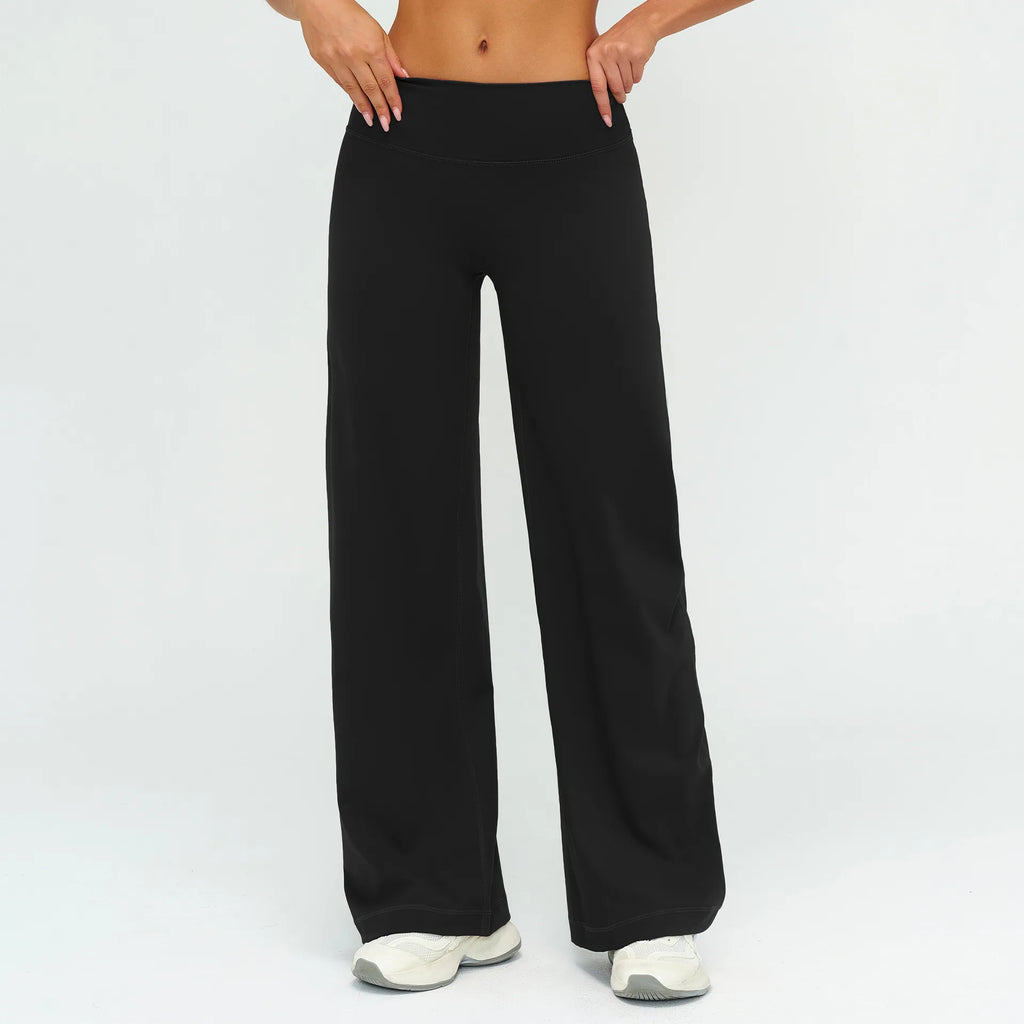 Yoga Pants Women Straight Leg Bottoms Women's Mid-Waist Fitness Pants Gym Leggings Naked Feel Pilates Running Sports Trousers