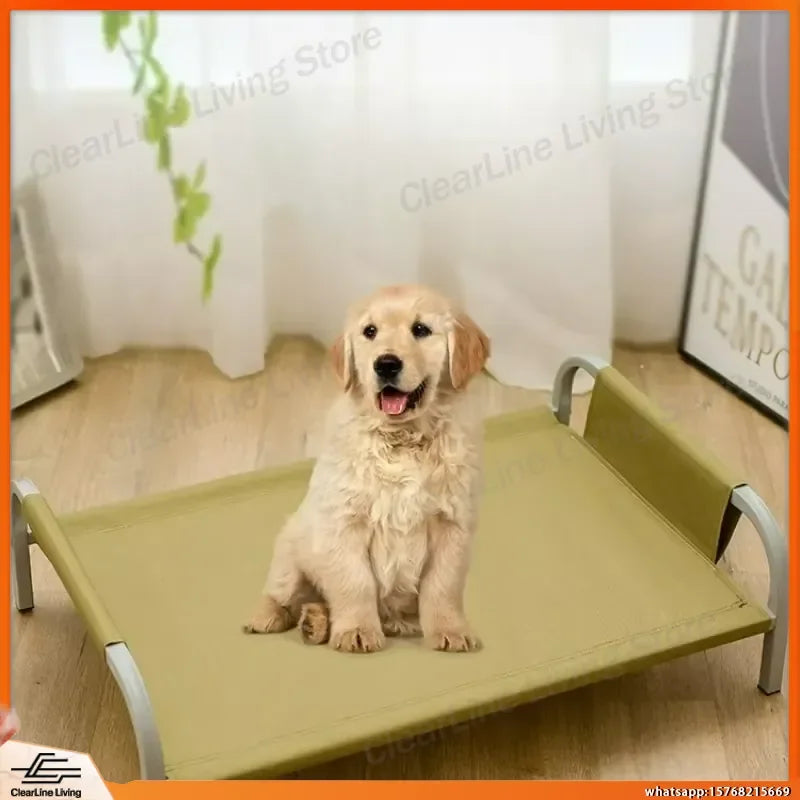 Elevated Cooling Dog Bed for Summer Moisture Proof Detachable Washable Pet Cot Heavy Duty Padded Dog Mattress Easy Assembly