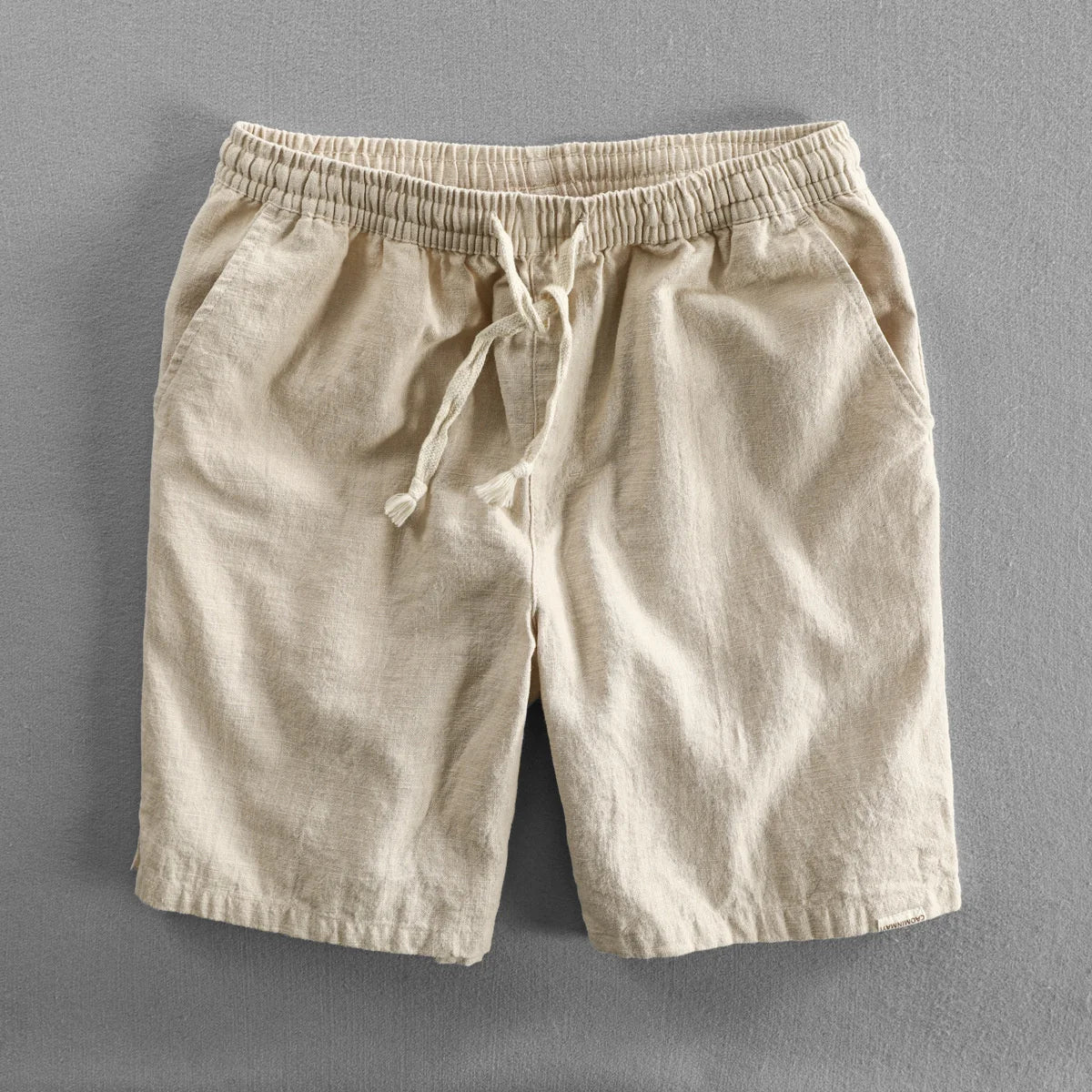Shorts Masculino Verão Algodão Linho Japão Cor Lisa Praia Férias Casa Masculina Simples Casual Slim Fit Harajuku Macio Fino