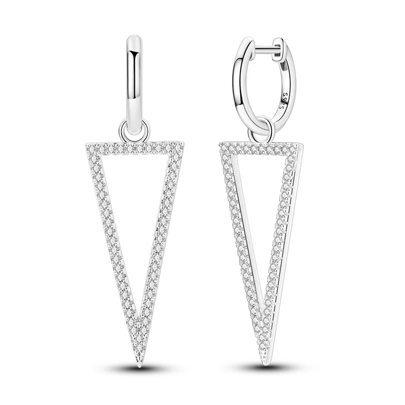 Love Heart Earrings 925 Sterling Silver Original Shining Zircon Heart Hoop Earrings For Women Wedding Anniversary Jewelry Gift