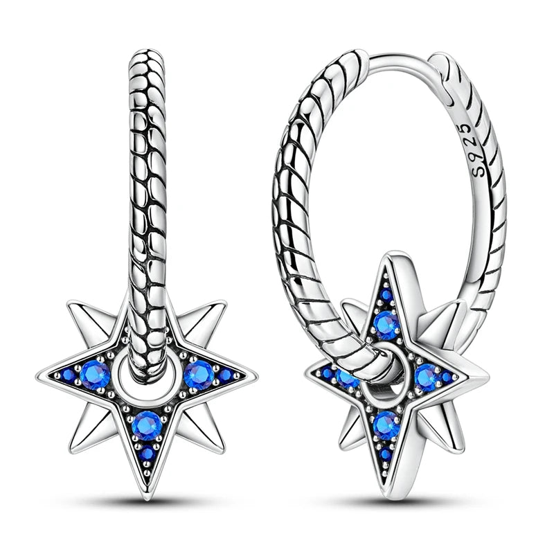 Orstarry 925 Sterling Silver Crystal Circular Eardrops Drop Earrings Women Earrings Charm Fashion Versatile Party Jewelry Gifts