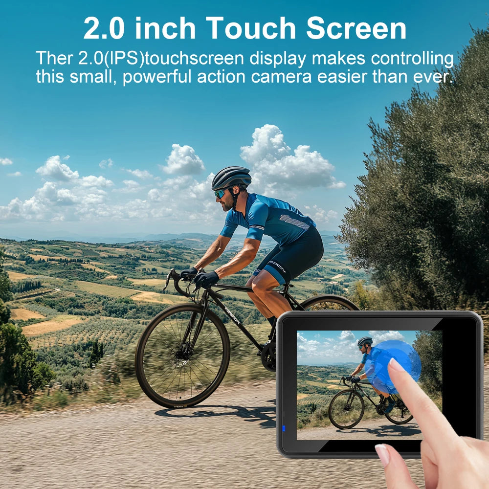 Câmera de Ação Ourlife 5K30FPS - LCD Sensível ao Toque 2.0'' - 170°
