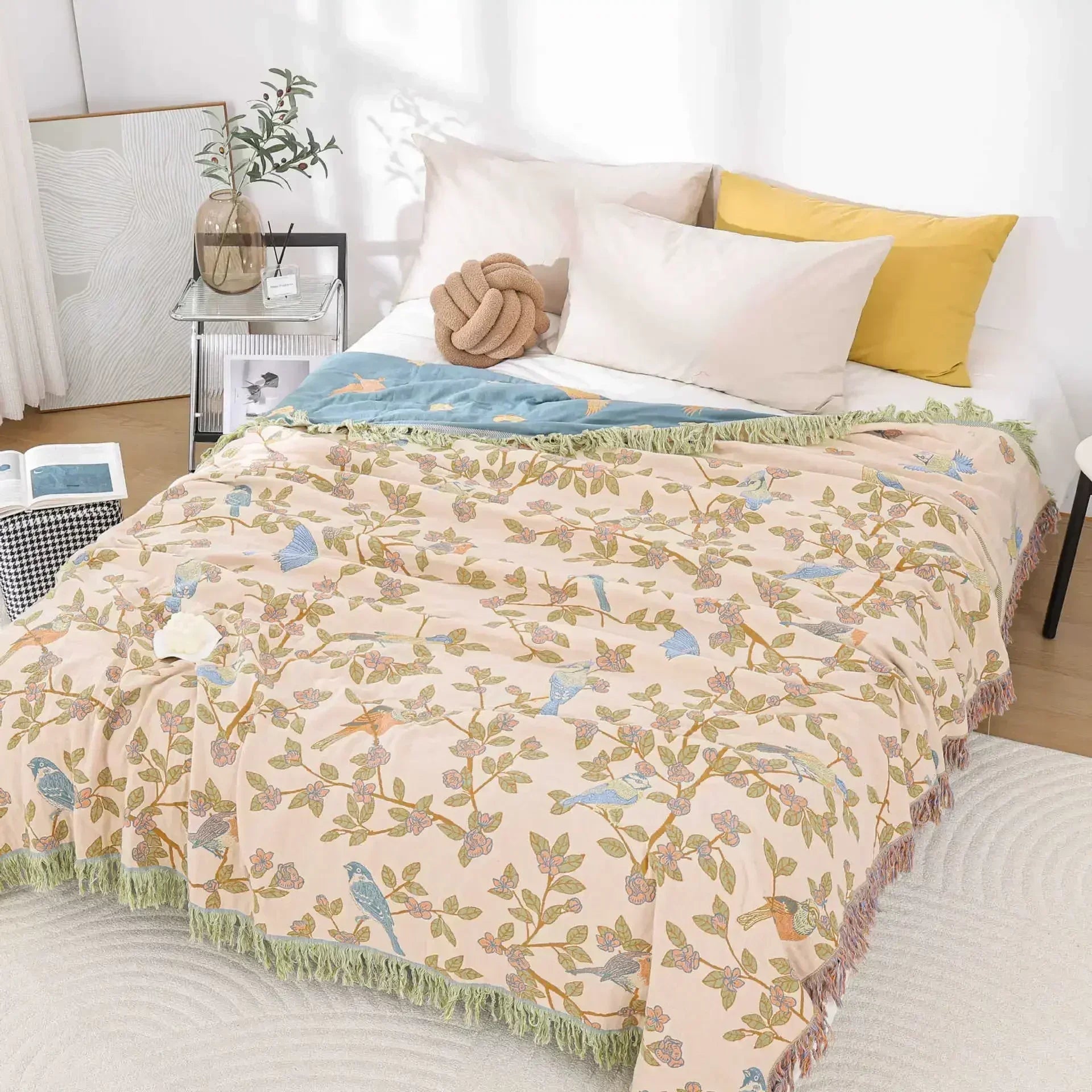 Japanese Throw Blanket Cotton Double Sided Sofa Cover Sofa Cushion Leisure Blanket Bedspread Four Seasons Cooling Quilt Sheet