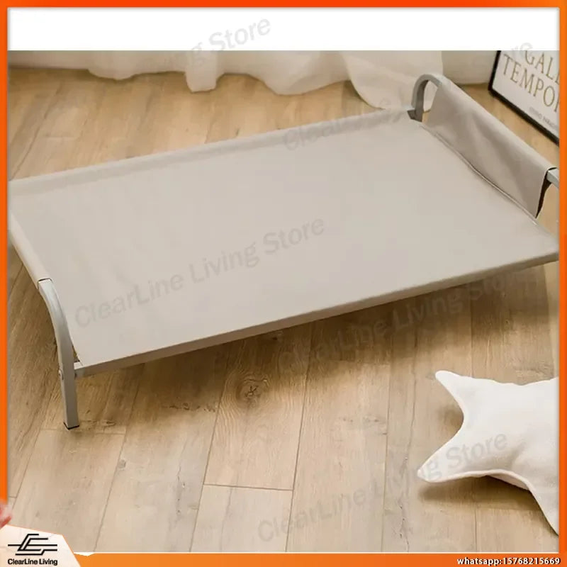 Elevated Cooling Dog Bed for Summer Moisture Proof Detachable Washable Pet Cot Heavy Duty Padded Dog Mattress Easy Assembly