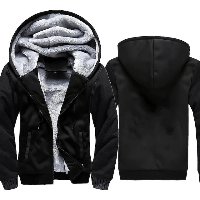 Jaqueta Masculina Inverno Camuflada Fleece Grossa Capuz Masculino Manga Comprida Casaco Casual Zíper Moletom Streetwear Casacos Masculinos