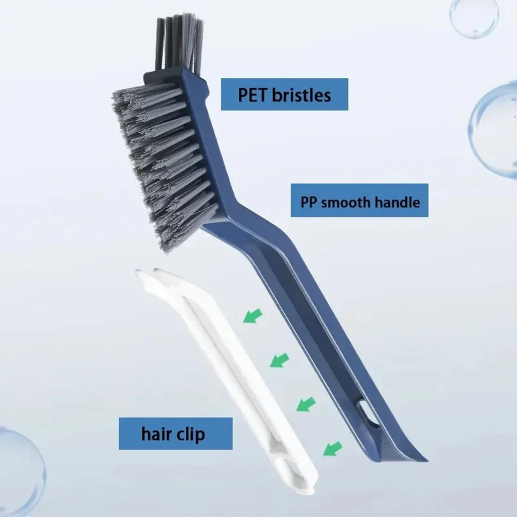 Escova de Limpeza Eficaz para Cantos e Frestas - Escova de Limpeza Multiuso 2 em 1 para Banheiro e Azulejos