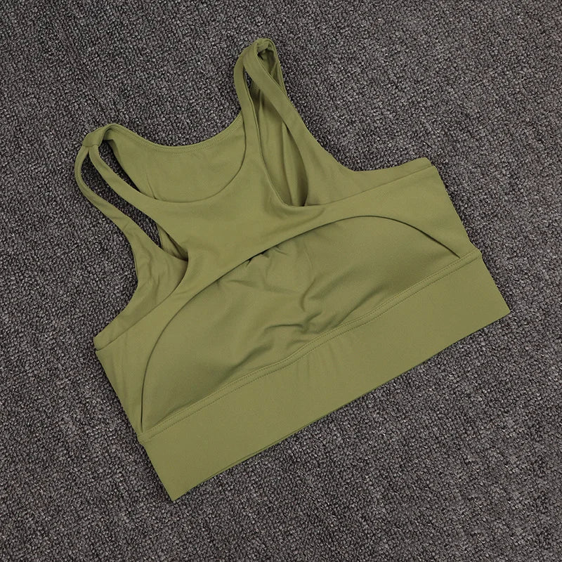 Sutiã Esportivo Vazado Sexy Fitness Academia Feminino Push Up Alto Impacto À Prova de Choque Roupa Íntima Top Curto Nu Mujer Sutiã de Yoga Feminino para Treino
