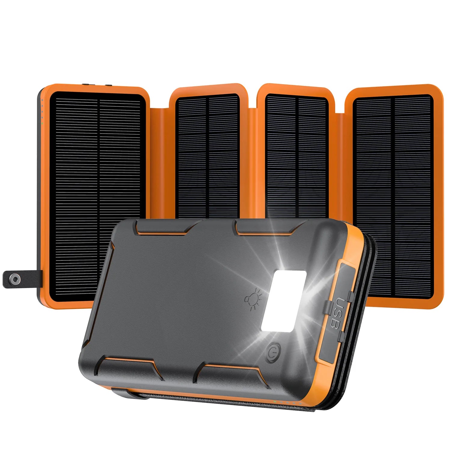 Folding Solar Power Bank 50000mAh Portable 4 Solar Panels