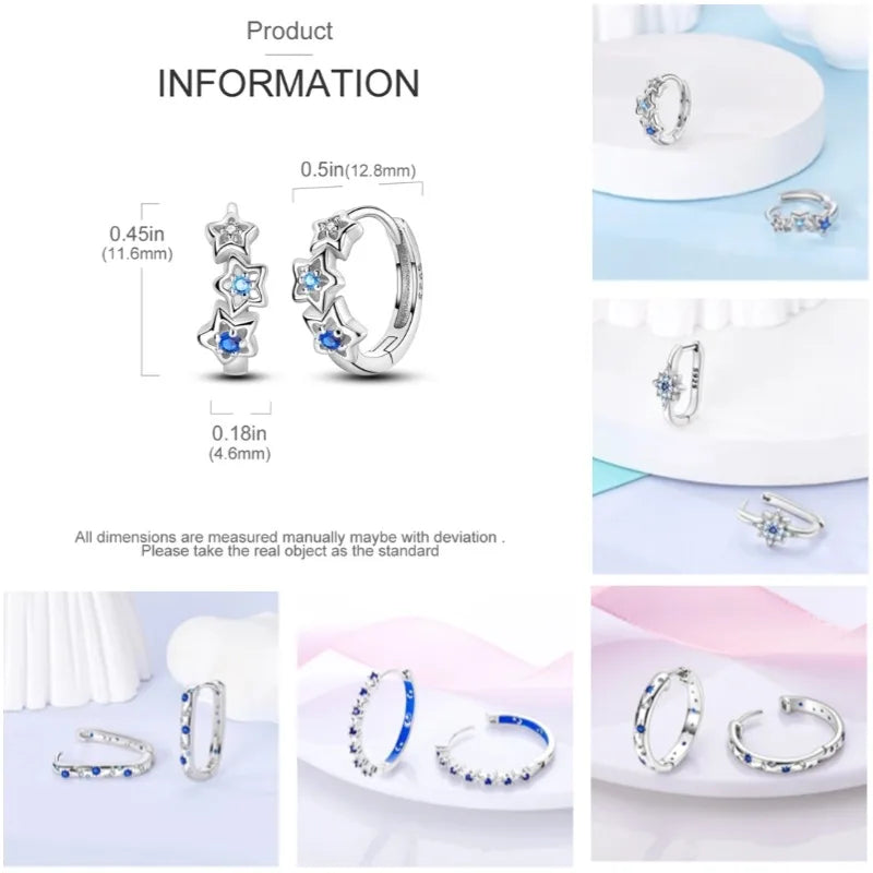 Brincos de Argola Estrela Lua Sol Prata Esterlina 925 Original Estrela Brilhante Zircônia Tassel Brincos Longos para Mulheres Presente de Joia de Luxo