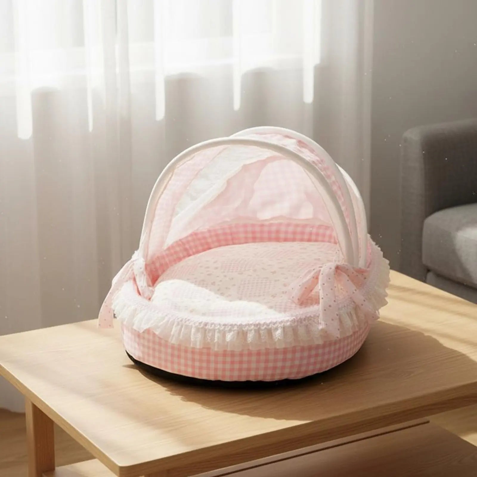 Princess Design Feline Bed Breathable Semi Enclosed Pet Bed Cradle Pet Nest Soft Sturdy Construction for Cats