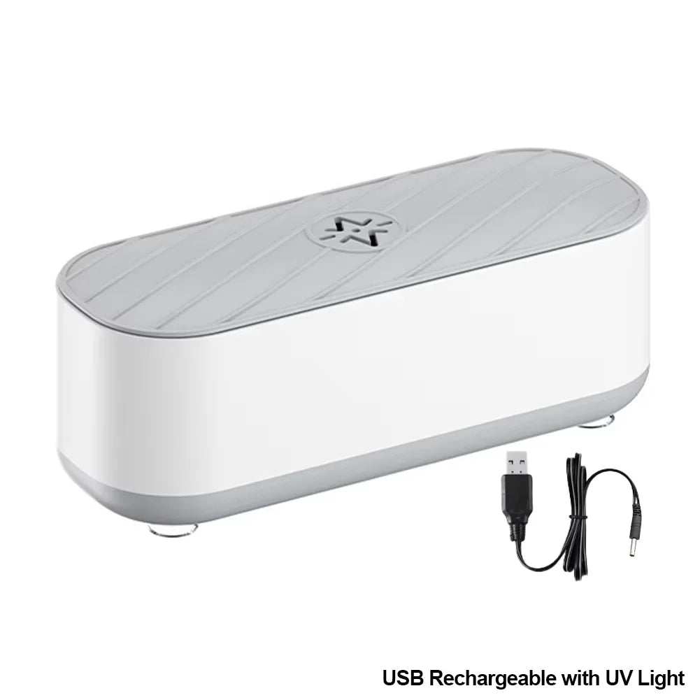 USB Rechargeable Mode Or Battery Mode Ultrasonic Cleaning Machine  High Frequency Vibration Wash Cleaner Jewelry Glasses Cleaner