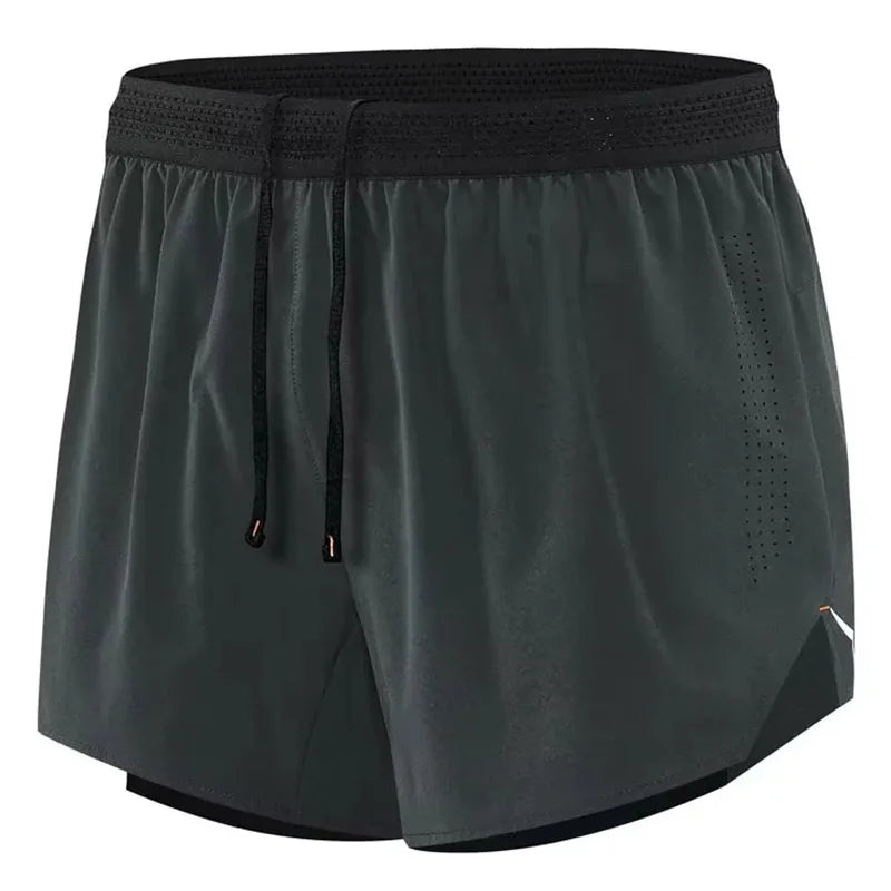 Shorts Masculinos para Corrida Academia Maratona Atletismo Esportes 2 em 1 Secagem Rápida Treino Fitness Calções de Verão Masculino