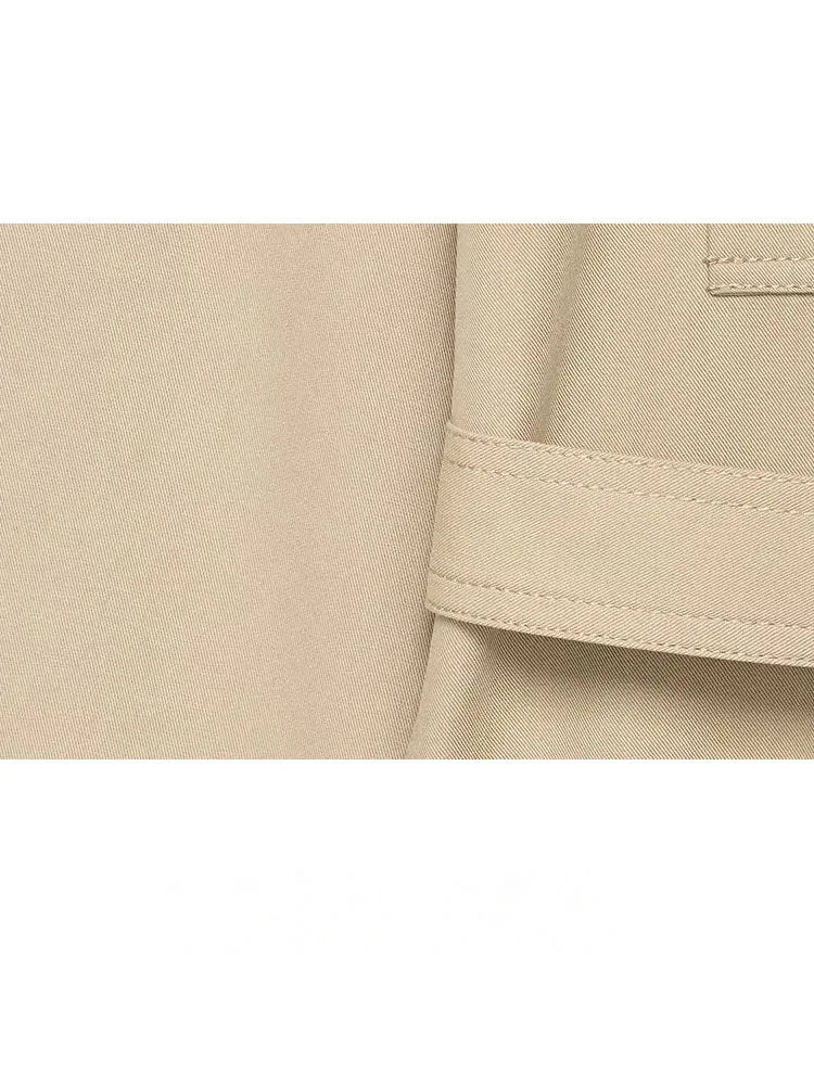 HH Moda Feminina Verão Fatos Sólidos Gola Virada Manga Longa Amarrar Jaquetas Trespasse Simples+Calções Cintura Alta Zíper
