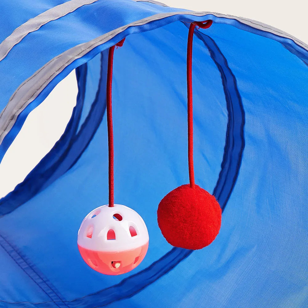 Túnel Dobrável Brinquedo para Gatos Tenda Rolante de Pano de Poliéster para Gatinhos Túnel para Gatos Brinquedo para Cachorros Túnel de Brinquedo para Gatos Pequenos Médios e Grandes