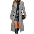 2025 Jaqueta Feminina de Lã Estilo Longo Sobretudo Feminino de Lã Moda Outono Inverno Casaco de Lã Quente Abotoamento Duplo Casaco Feminino