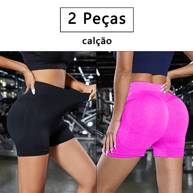 2 unidades, Shorts Esportivo Feminino, Shorts De Academia, Calça De Yoga Feminina Com Controle De Barriga E Bumbum