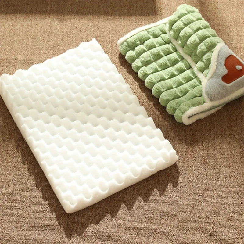 Camas Calmantes para Cães de Pequeno e Grande Porte Colchonete Luxuoso para Cães com Travesseiro Capa Removível Almofada de Espuma para Animais de Estimação Camas Macias para Dormir