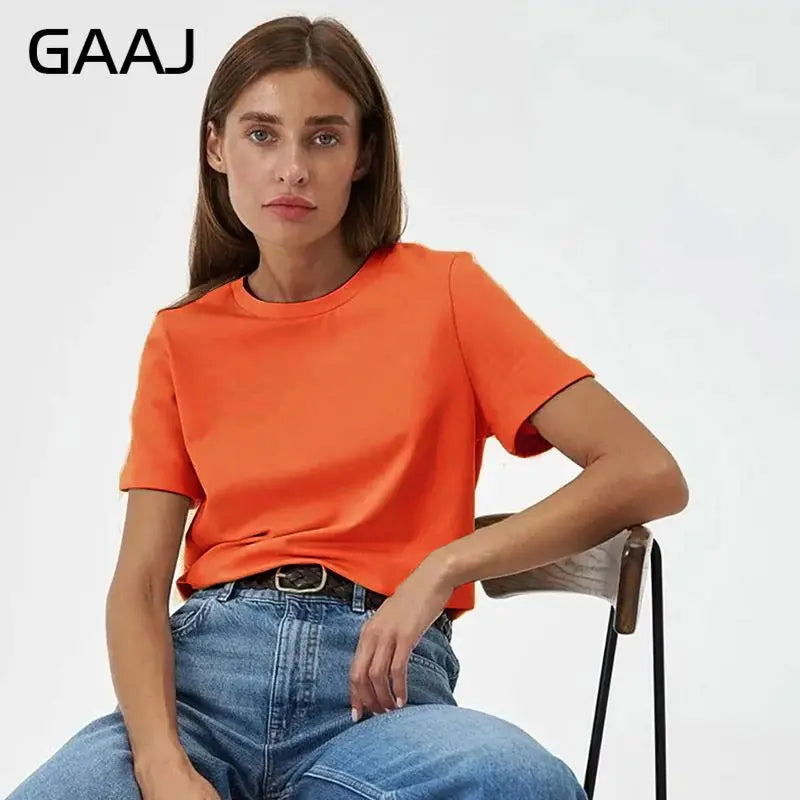 Camiseta Feminina 3XG 4XG 100 Algodão Oversized Casual Lisa Manga Curta Verão Top Básico de Rua Roupa de Qualidade - Rosa 4XG