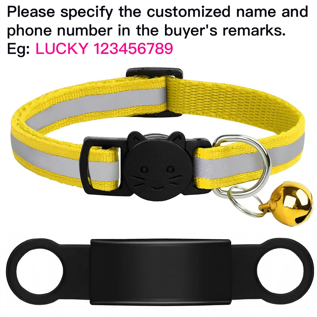 Customized Pet Collar Reflective Cat Collars Free Engraved Puppy...