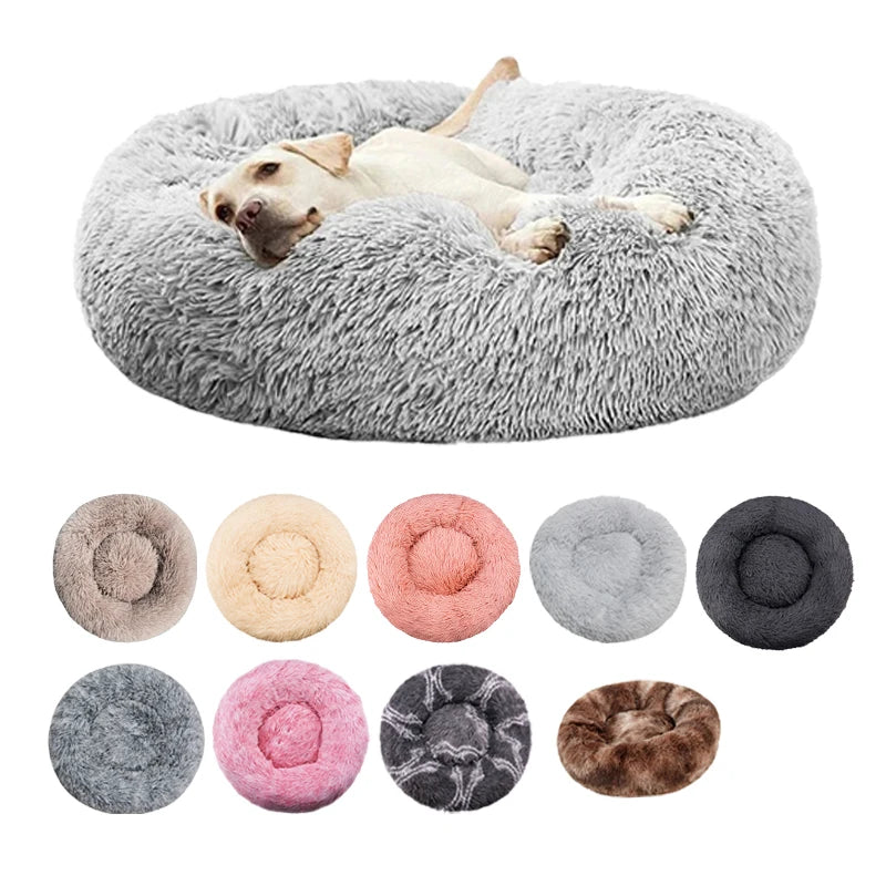 Cama Redonda para Cães, Cama Quente de Inverno para Gatos, Cesto de Pelúcia para Cães, Cama Lavável para Pequenos, Médios e Grandes Cães, Sofá para Gatos