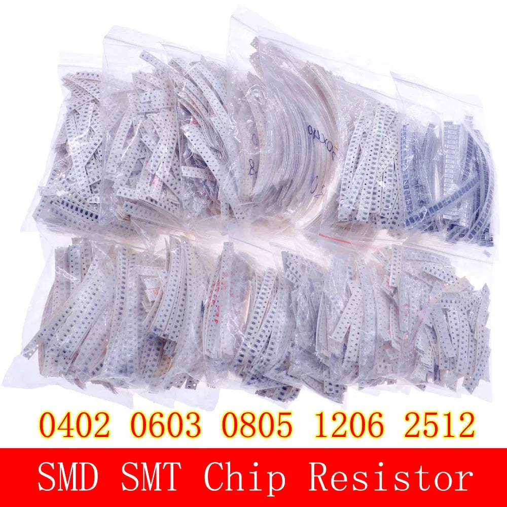 Kit de Resistores SMD Fixos 0ohm-10Mohm Sortidos