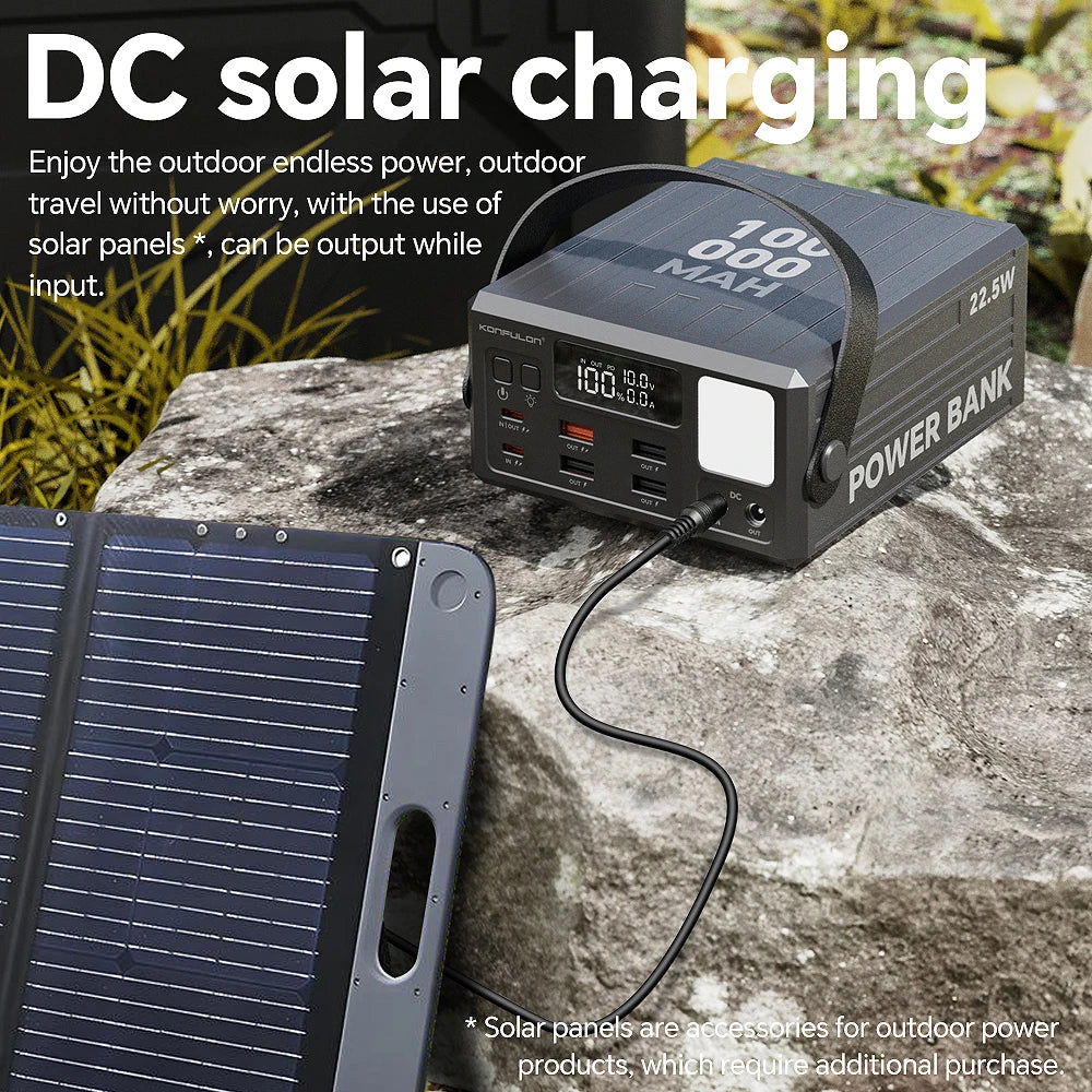 Power Bank 100000mAh 100W Fast Charge 7 Outputs LCD Display