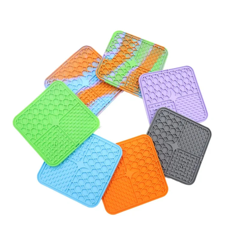 Tapete Americano para Pets Gato Tapete para Alimentação Lenta Cachorro Tapete Lambedor Silicone Pets Comendo Lentamente Almofada para Comida Gatos Cães Suprimentos de Alimentação