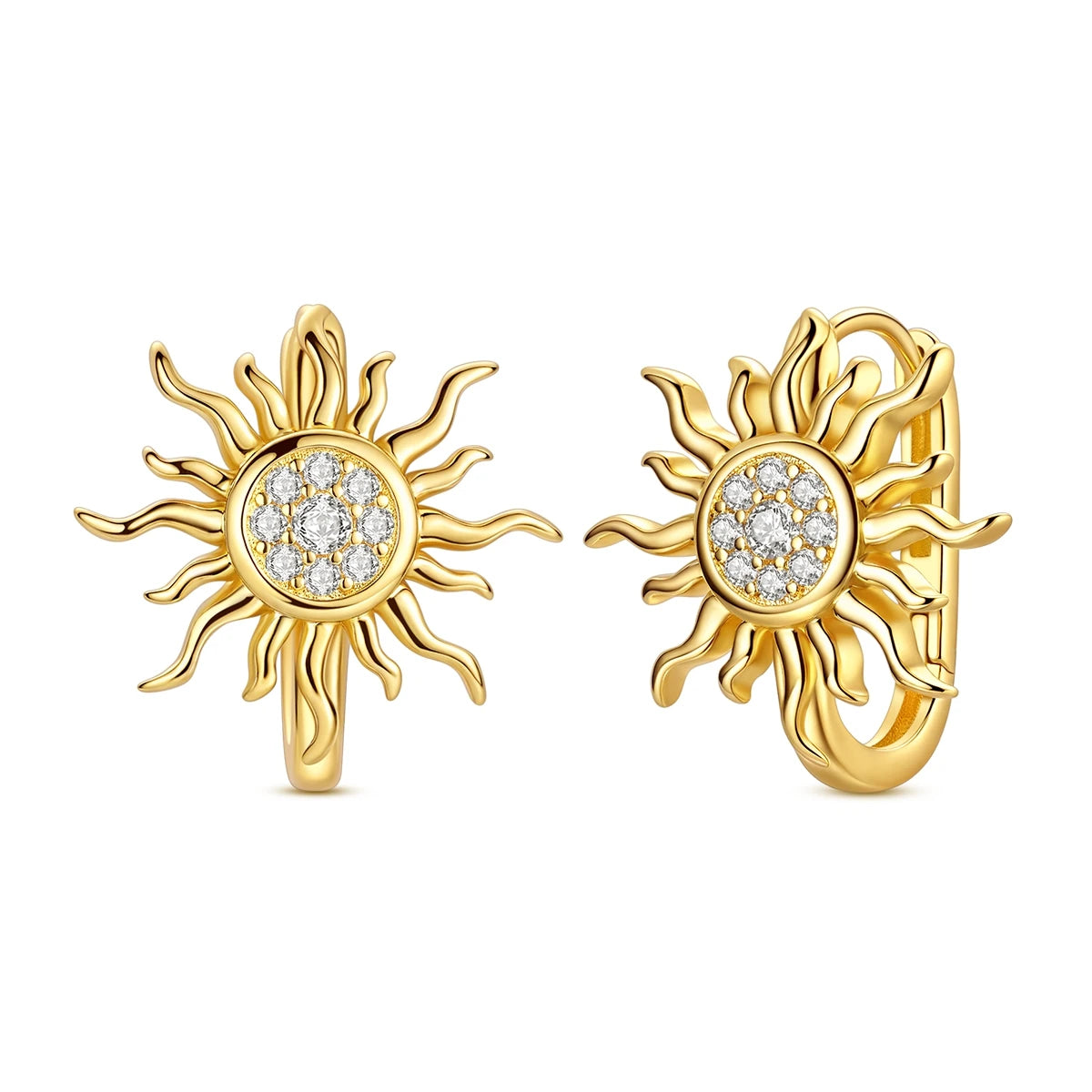 Star Moon Sun Hoop Earrings 925 Sterling Silver Original Star Shining Zircon Tassel Long Earrings For Women Luxury Jewelry Gift