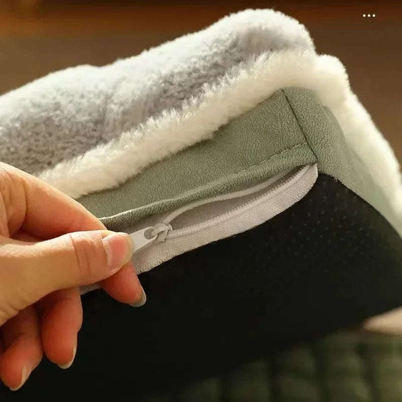 Cama para Cães Lavável à Máquina Almofada Ortopédica Removível para Filhotes Travesseiro de Espuma Viscoelástica para Cães e Gatos de Pequeno Médio e Grande Porte