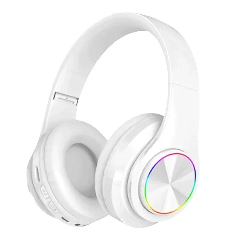 Headsets Gamer Fones de Ouvido Bluetooth Surround Sound Estéreo Sem Fio USB Com Microfone Luz Colorida para PC Laptop
